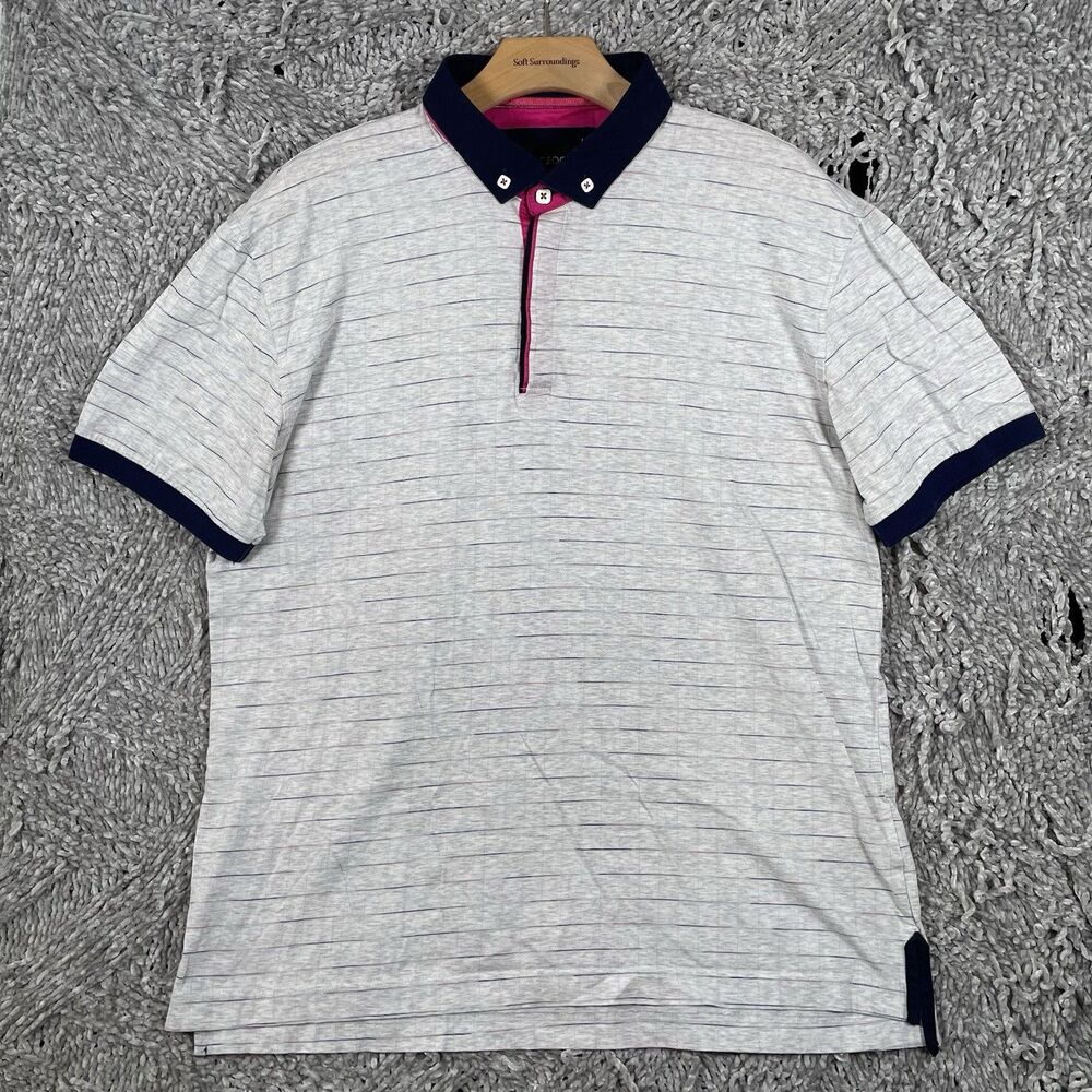 Maceoo Polo Shirt Men’s XL (5) Stripes Short Sleeve Designer Golf Preppy Stretch